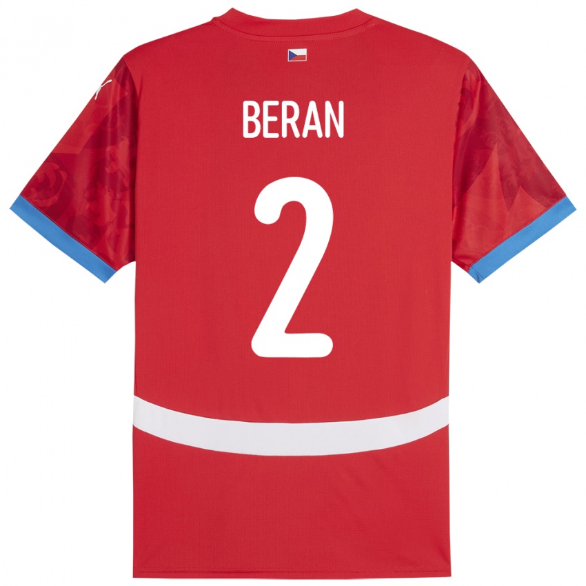 Criança Camisola República Checa Stepan Beran #2 Vermelho Principal 24-26 Camisa Brasil