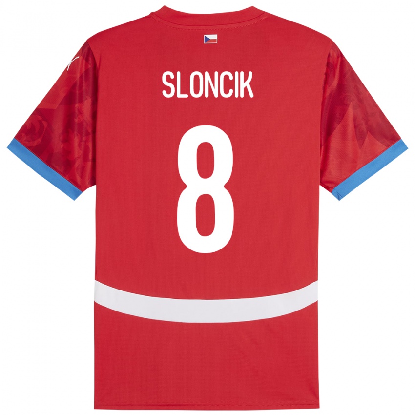 Criança Camisola República Checa Simon Sloncik #8 Vermelho Principal 24-26 Camisa Brasil