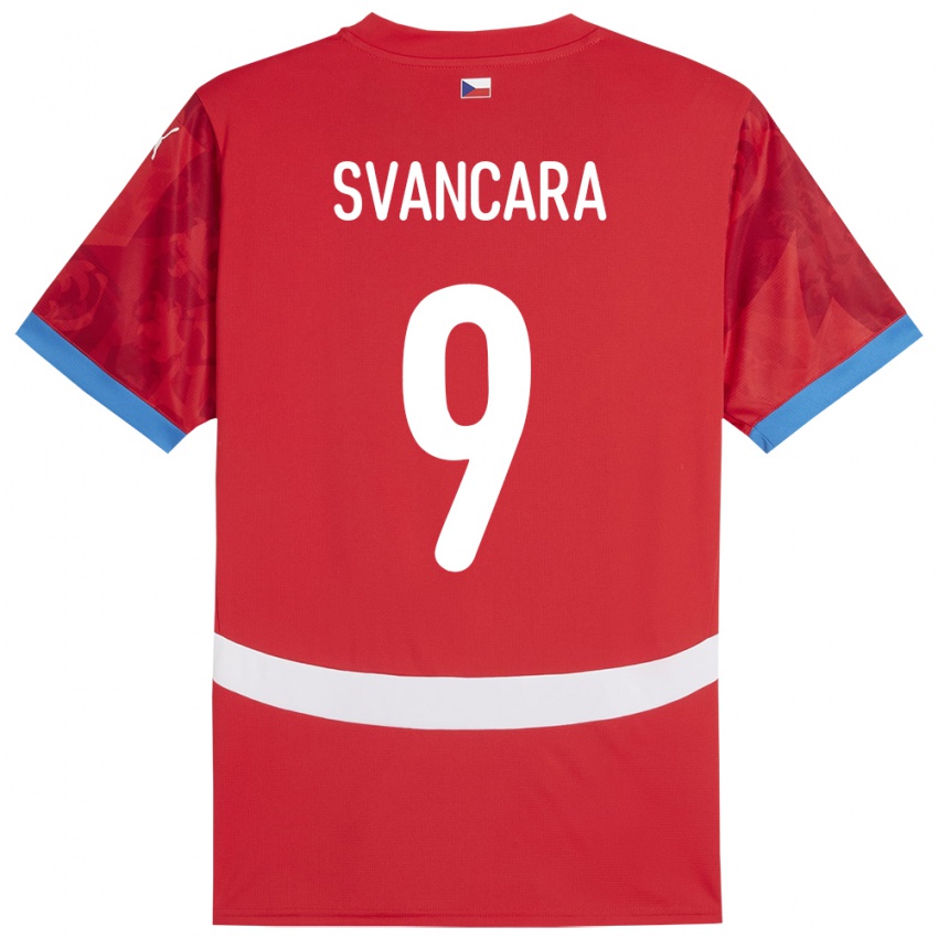 Criança Camisola República Checa Daniel Svancara #9 Vermelho Principal 24-26 Camisa Brasil