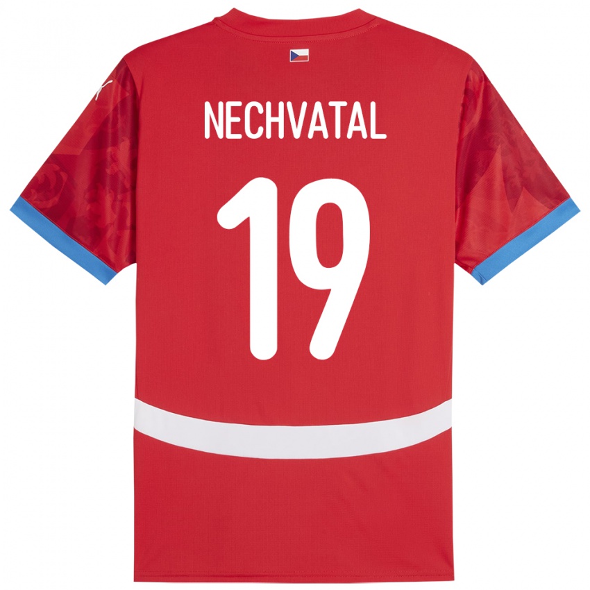 Criança Camisola República Checa Matyas Nechvatal #19 Vermelho Principal 24-26 Camisa Brasil