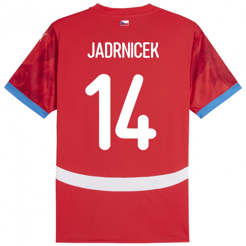 Criança Camisola República Checa Nikola Jadrnicek #14 Vermelho Principal 24-26 Camisa Brasil