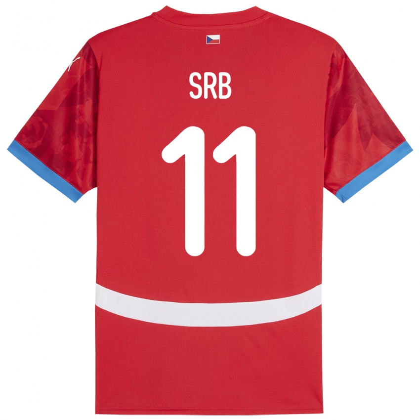 Criança Camisola República Checa Matous Srb #11 Vermelho Principal 24-26 Camisa Brasil