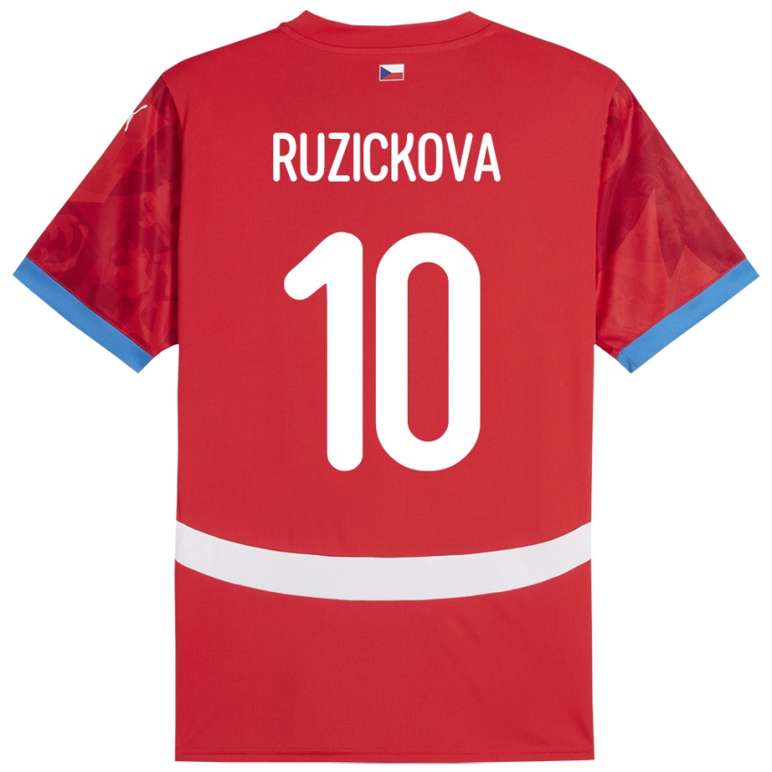 Criança Camisola República Checa Kristýna Růžičková #10 Vermelho Principal 24-26 Camisa Brasil