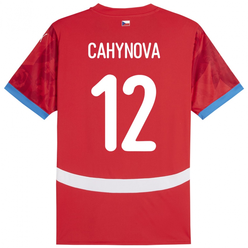 Criança Camisola República Checa Klára Cahynová #12 Vermelho Principal 24-26 Camisa Brasil