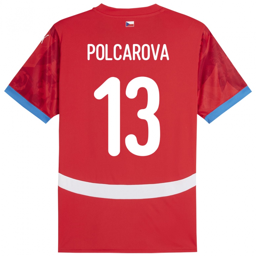 Criança Camisola República Checa Barbora Polcarová #13 Vermelho Principal 24-26 Camisa Brasil