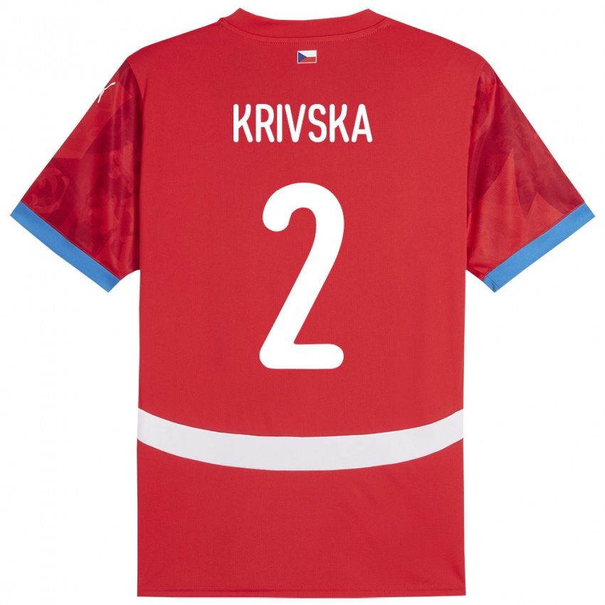 Criança Camisola República Checa Karolína Křivská #2 Vermelho Principal 24-26 Camisa Brasil