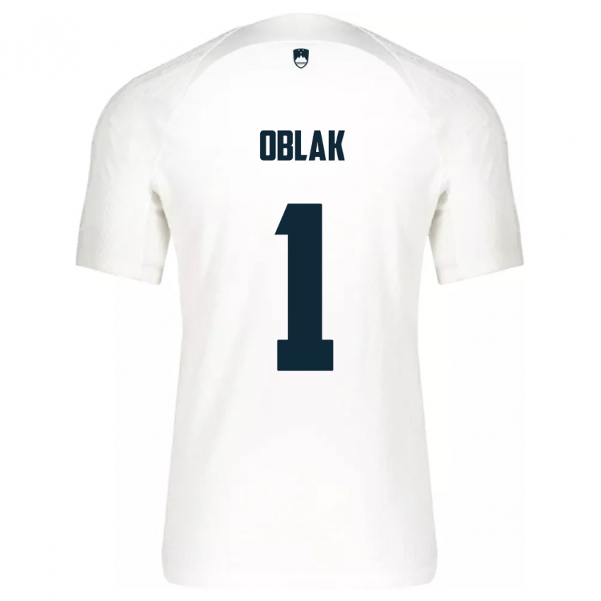 Criança Camisola Eslovênia Jan Oblak #1 Branco Principal 24-26 Camisa Brasil