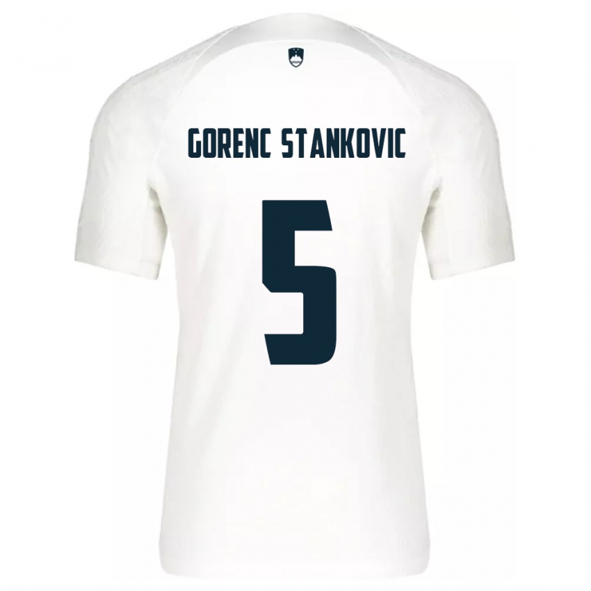 Criança Camisola Eslovênia Jon Gorenc Stankovic #5 Branco Principal 24-26 Camisa Brasil