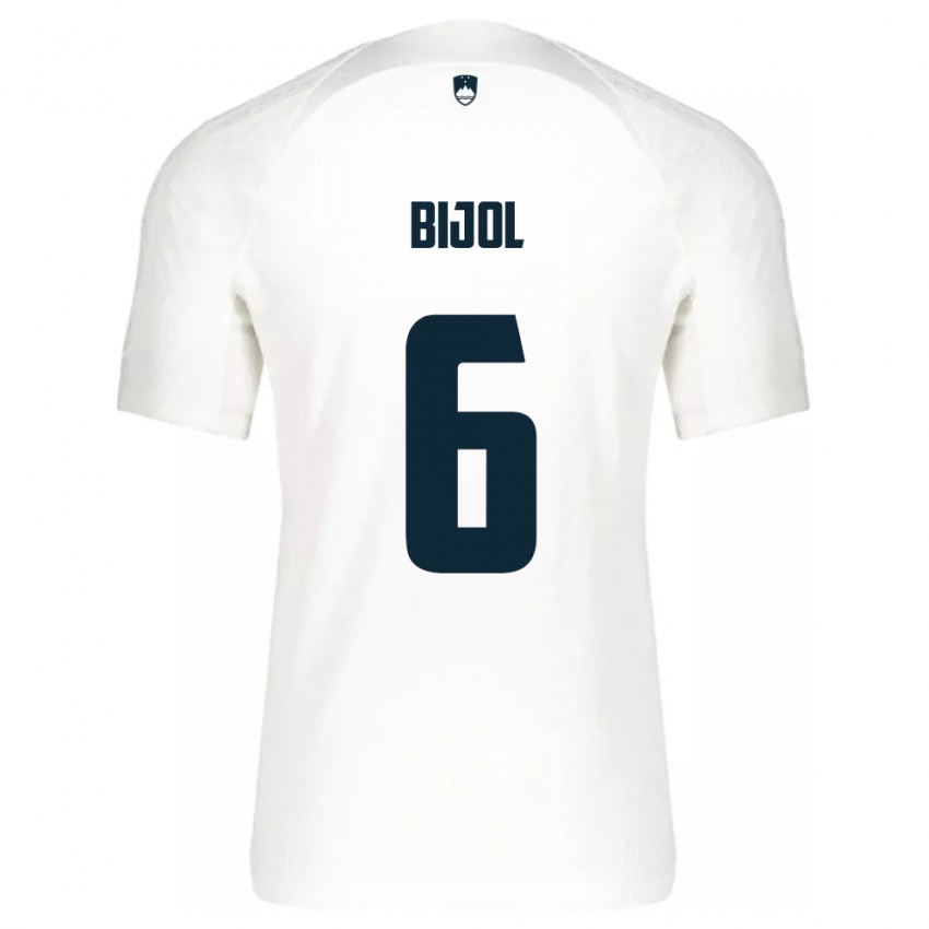 Criança Camisola Eslovênia Jaka Bijol #6 Branco Principal 24-26 Camisa Brasil