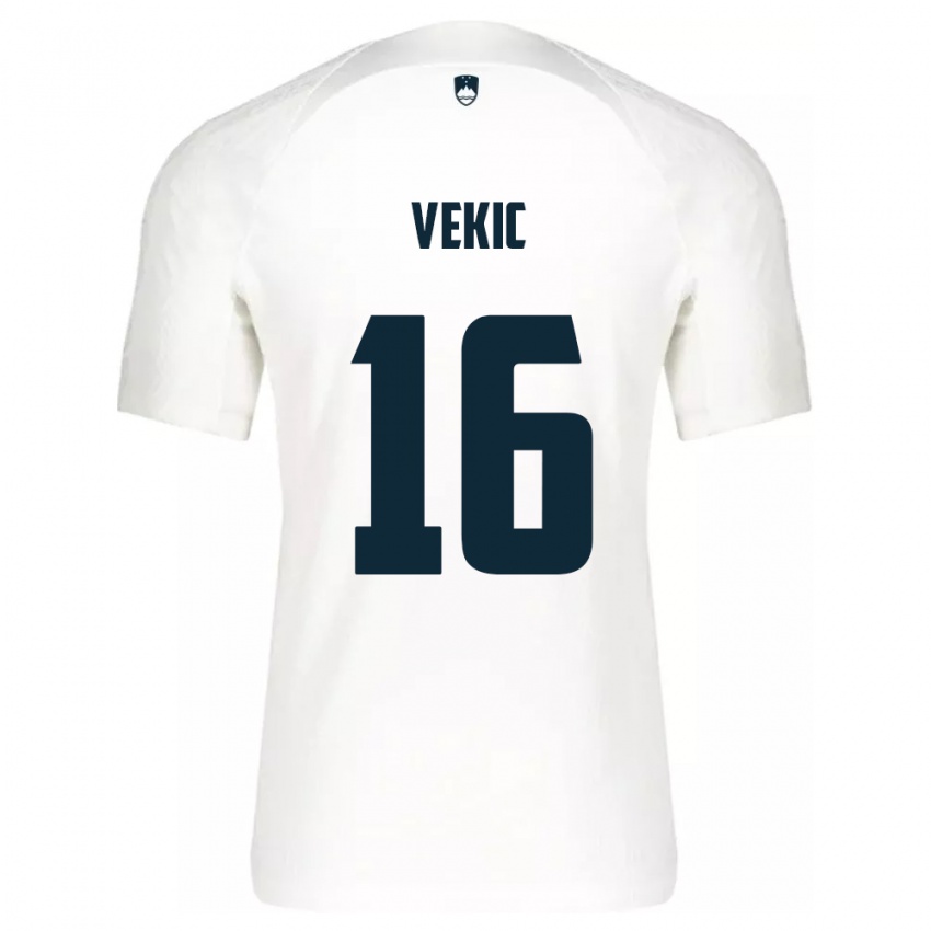 Criança Camisola Eslovênia Igor Vekic #16 Branco Principal 24-26 Camisa Brasil