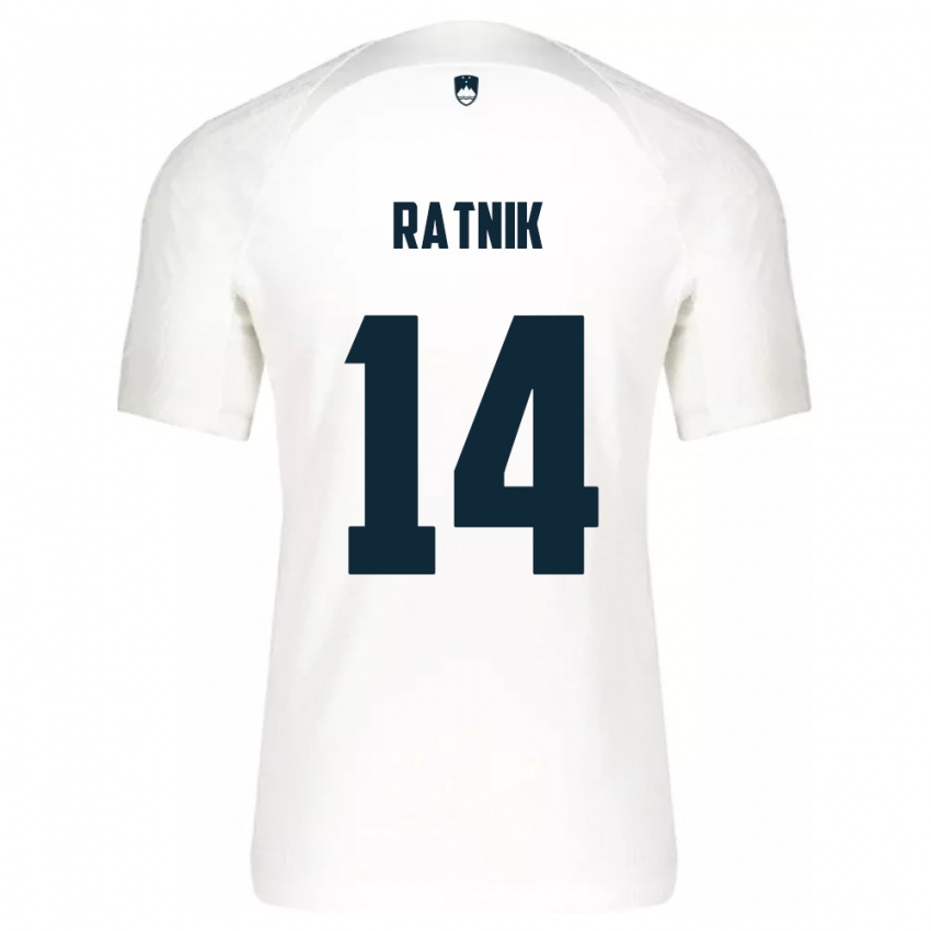 Criança Camisola Eslovênia Marcel Ratnik #14 Branco Principal 24-26 Camisa Brasil