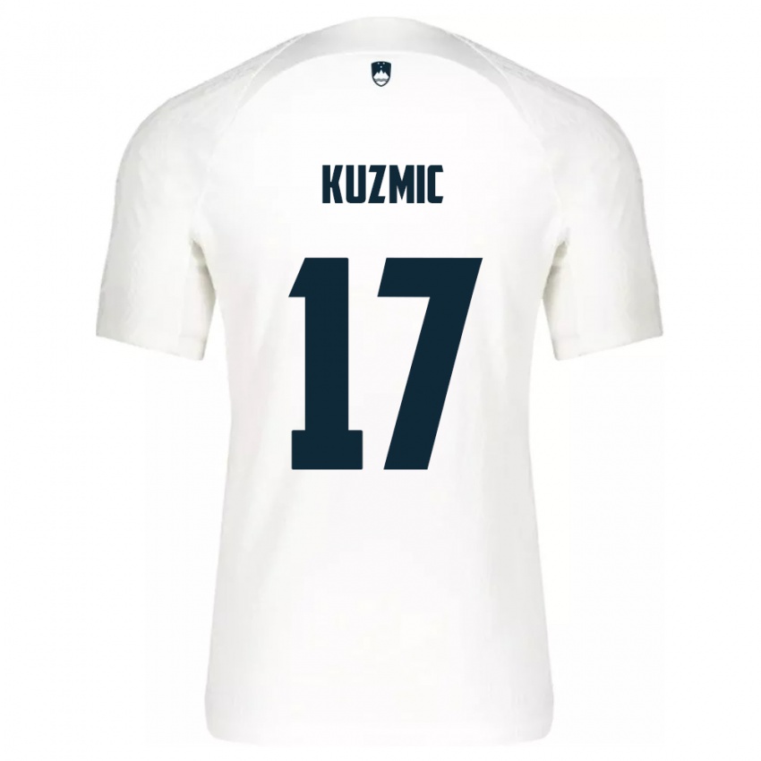 Criança Camisola Eslovênia Srdjan Kuzmic #17 Branco Principal 24-26 Camisa Brasil