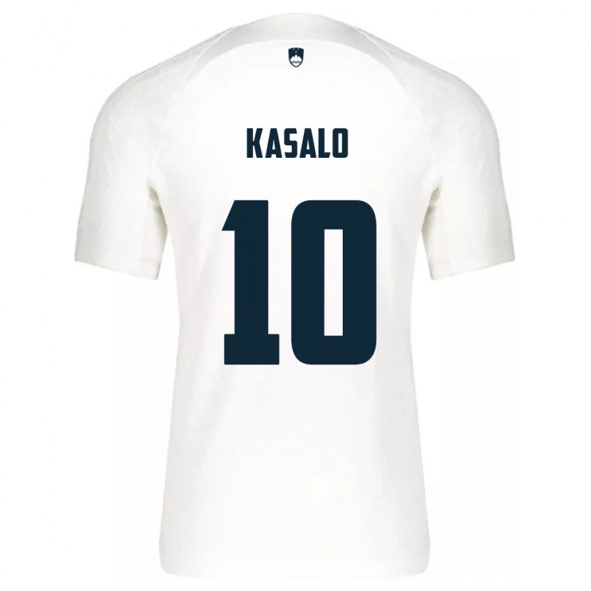 Criança Camisola Eslovênia Niko Kasalo #10 Branco Principal 24-26 Camisa Brasil