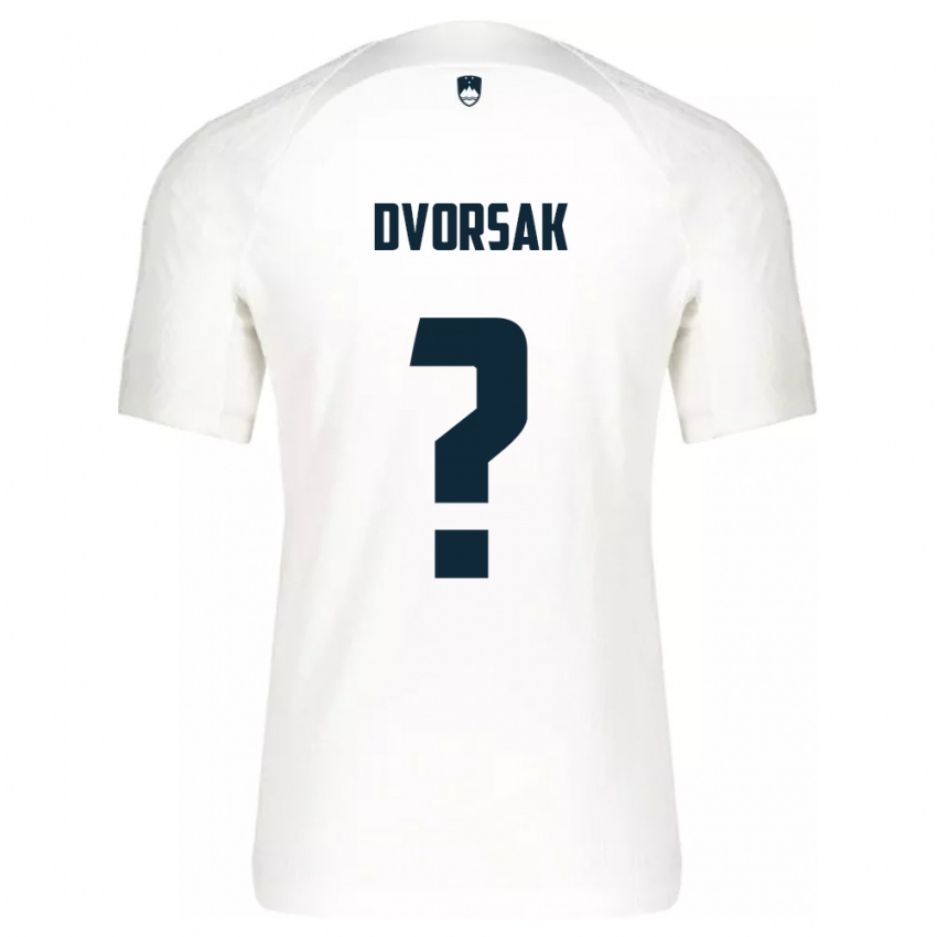 Criança Camisola Eslovênia Matej Dvorsak #0 Branco Principal 24-26 Camisa Brasil