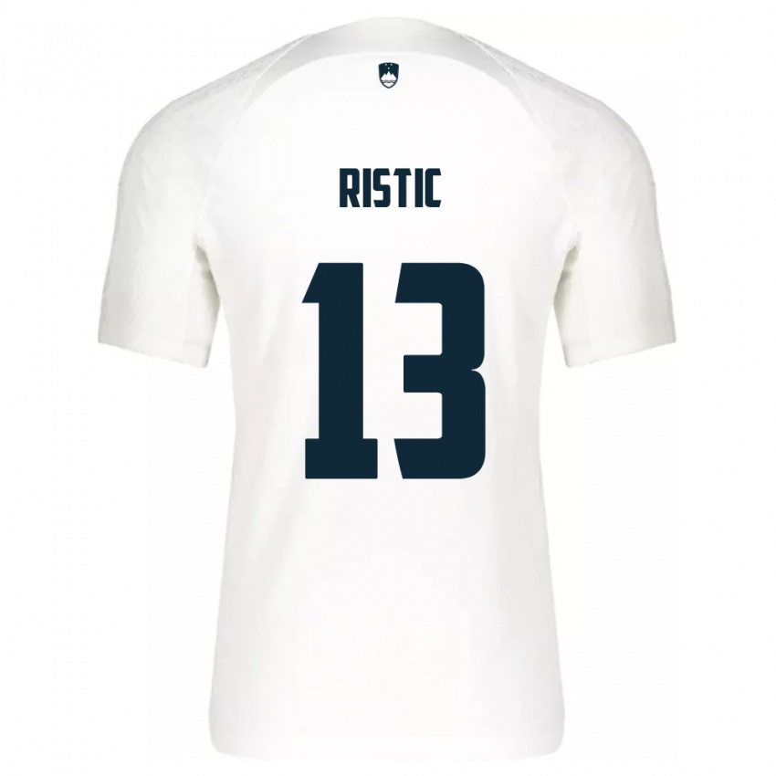 Criança Camisola Eslovênia Aleks Ristic #13 Branco Principal 24-26 Camisa Brasil