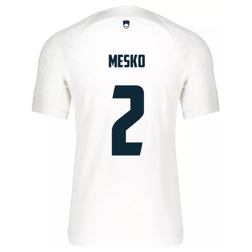 Criança Camisola Eslovênia Zan Mesko #2 Branco Principal 24-26 Camisa Brasil