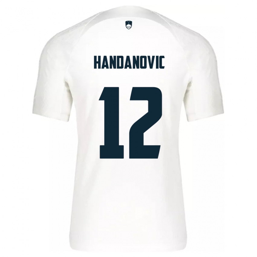 Criança Camisola Eslovênia Tanej Handanovic #12 Branco Principal 24-26 Camisa Brasil