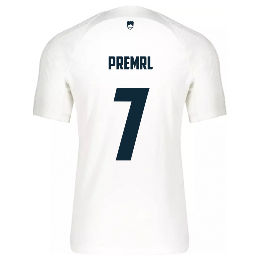 Criança Camisola Eslovênia Jaka Premrl #7 Branco Principal 24-26 Camisa Brasil