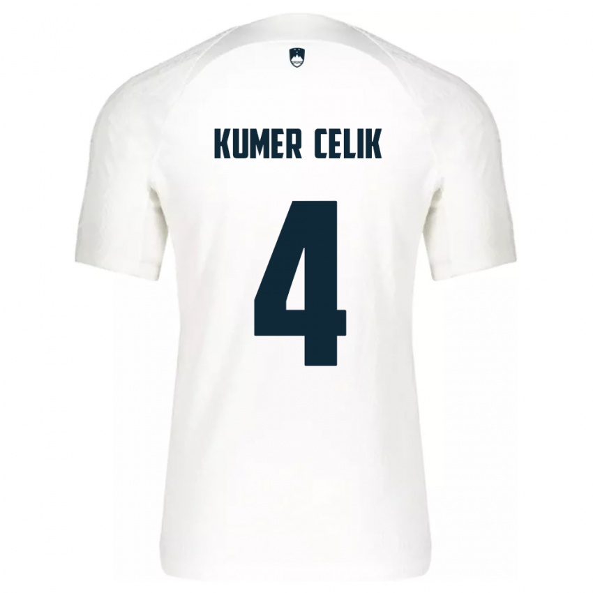 Criança Camisola Eslovênia An Kumer Celik #4 Branco Principal 24-26 Camisa Brasil