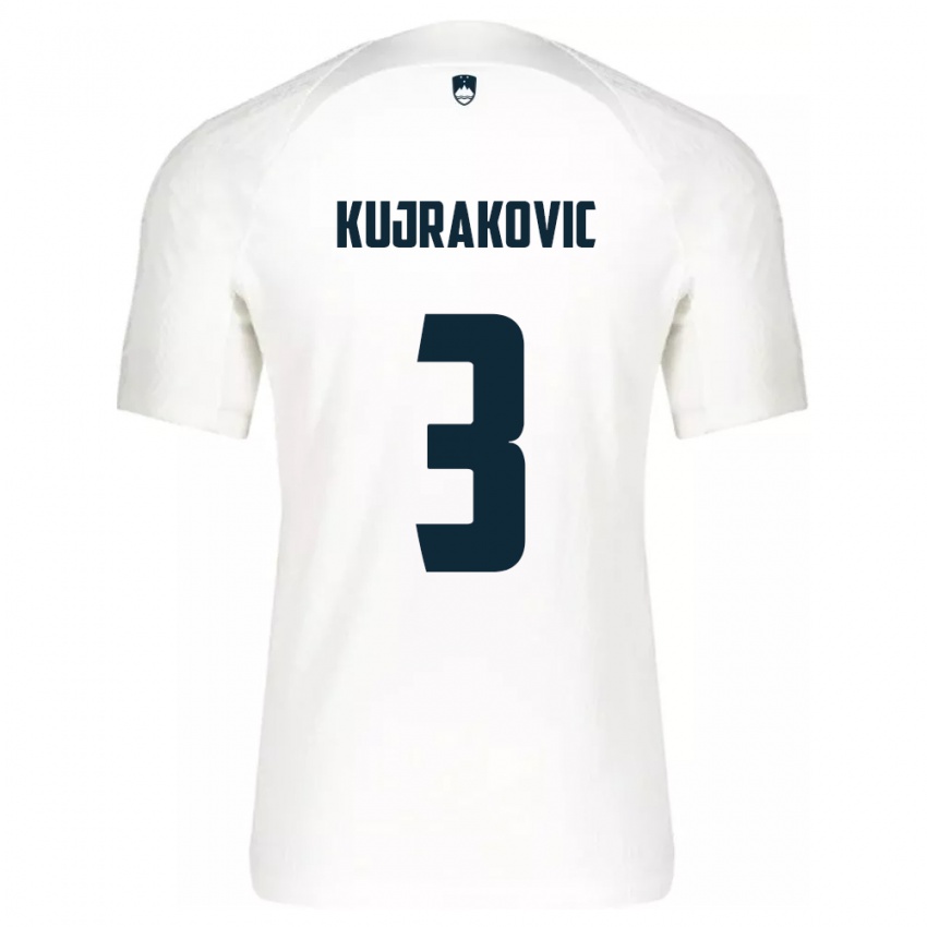 Criança Camisola Eslovênia Minel Kujrakovic #3 Branco Principal 24-26 Camisa Brasil