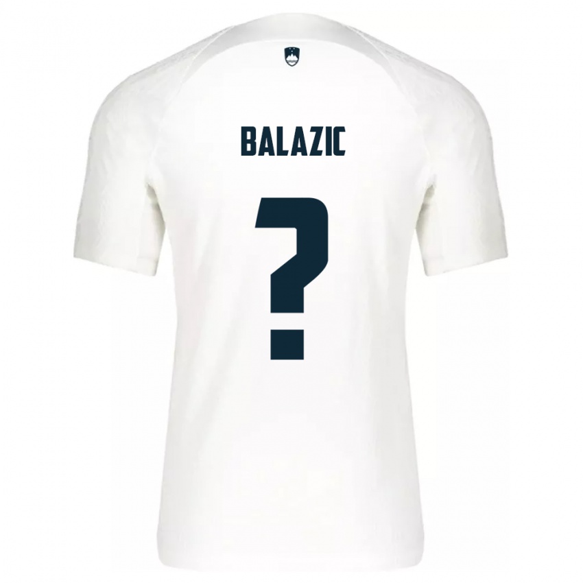 Criança Camisola Eslovênia Jan Balazic #0 Branco Principal 24-26 Camisa Brasil