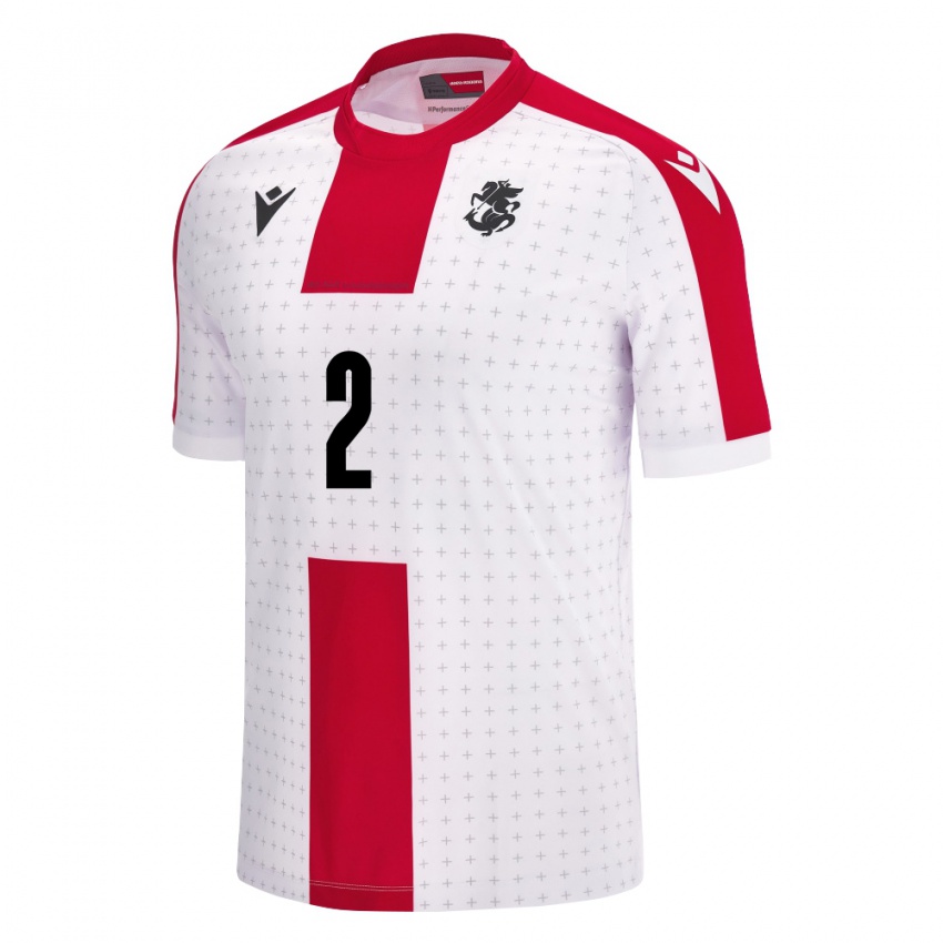 Criança Camisola Geórgia Zurab Rukhadze #2 Branco Principal 24-26 Camisa Brasil