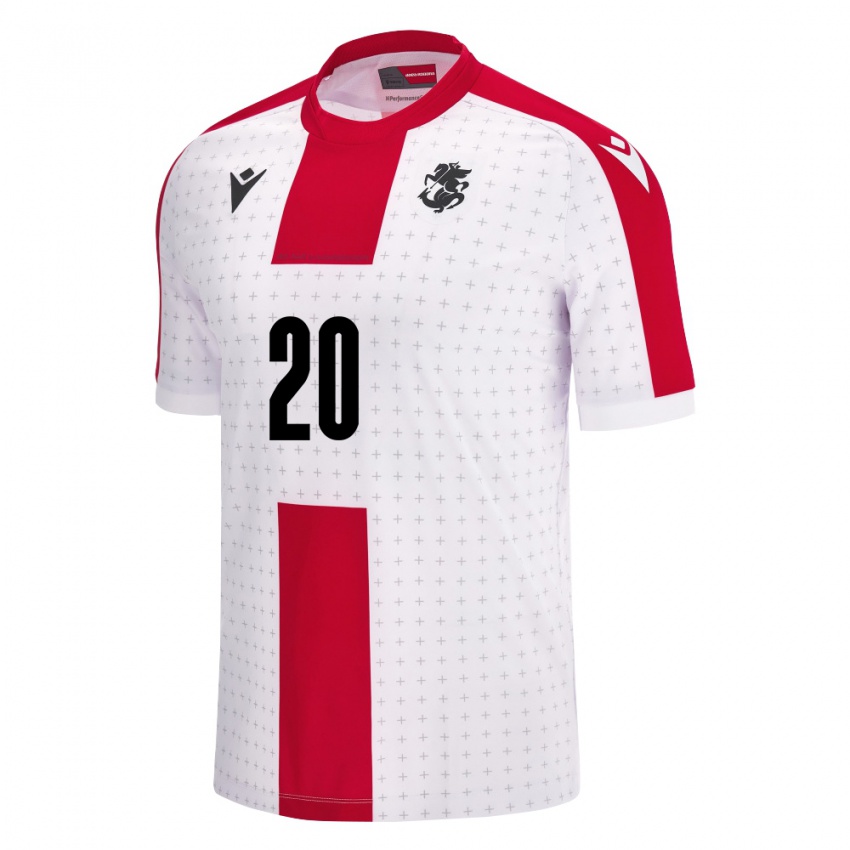 Criança Camisola Geórgia Jaba Kankava #20 Branco Principal 24-26 Camisa Brasil