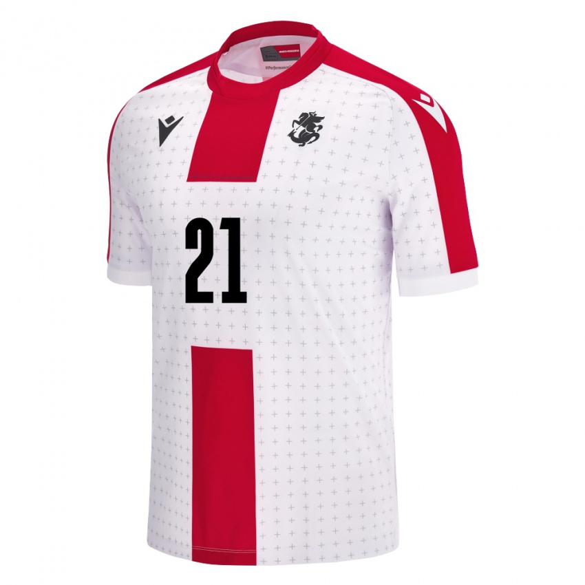 Criança Camisola Geórgia Otar Mamageishvili #21 Branco Principal 24-26 Camisa Brasil