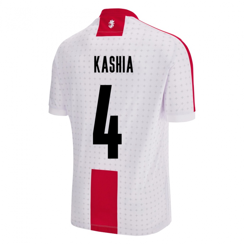 Criança Camisola Geórgia Guram Kashia #4 Branco Principal 24-26 Camisa Brasil