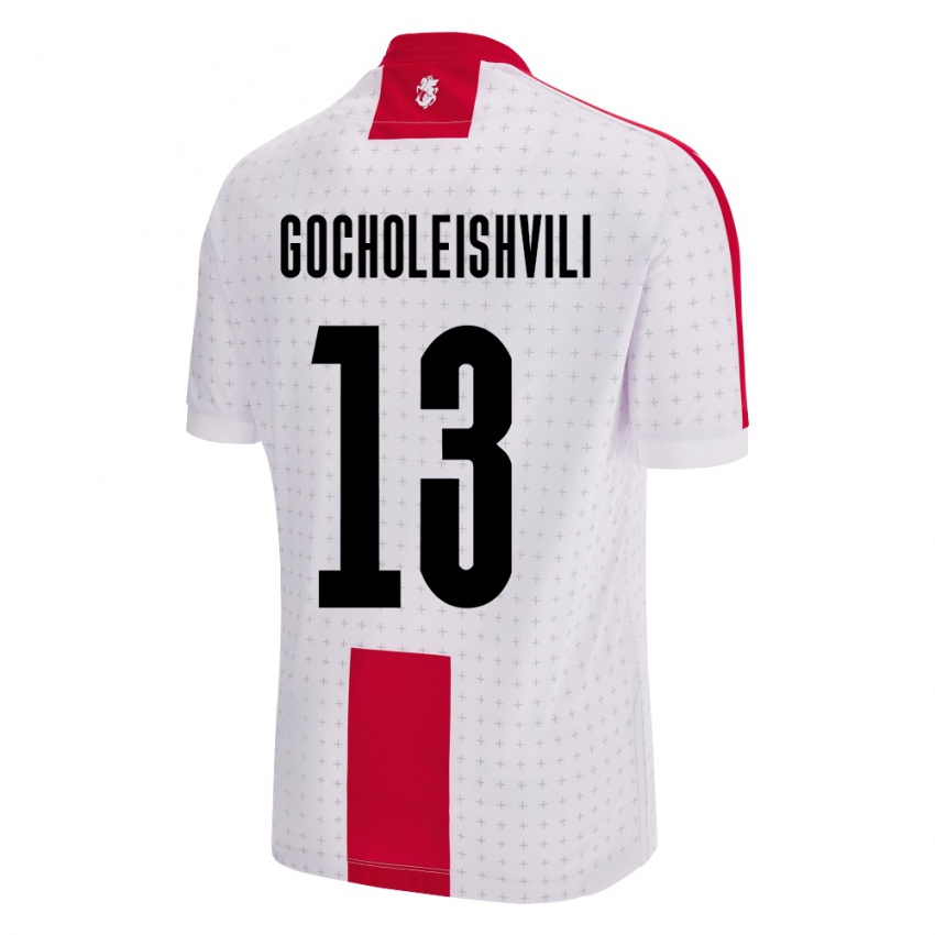 Criança Camisola Geórgia Giorgi Gocholeishvili #13 Branco Principal 24-26 Camisa Brasil