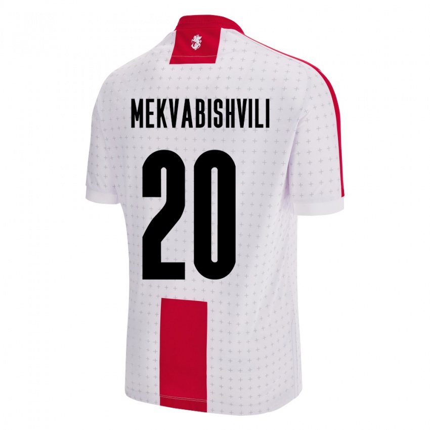 Criança Camisola Geórgia Anzor Mekvabishvili #20 Branco Principal 24-26 Camisa Brasil