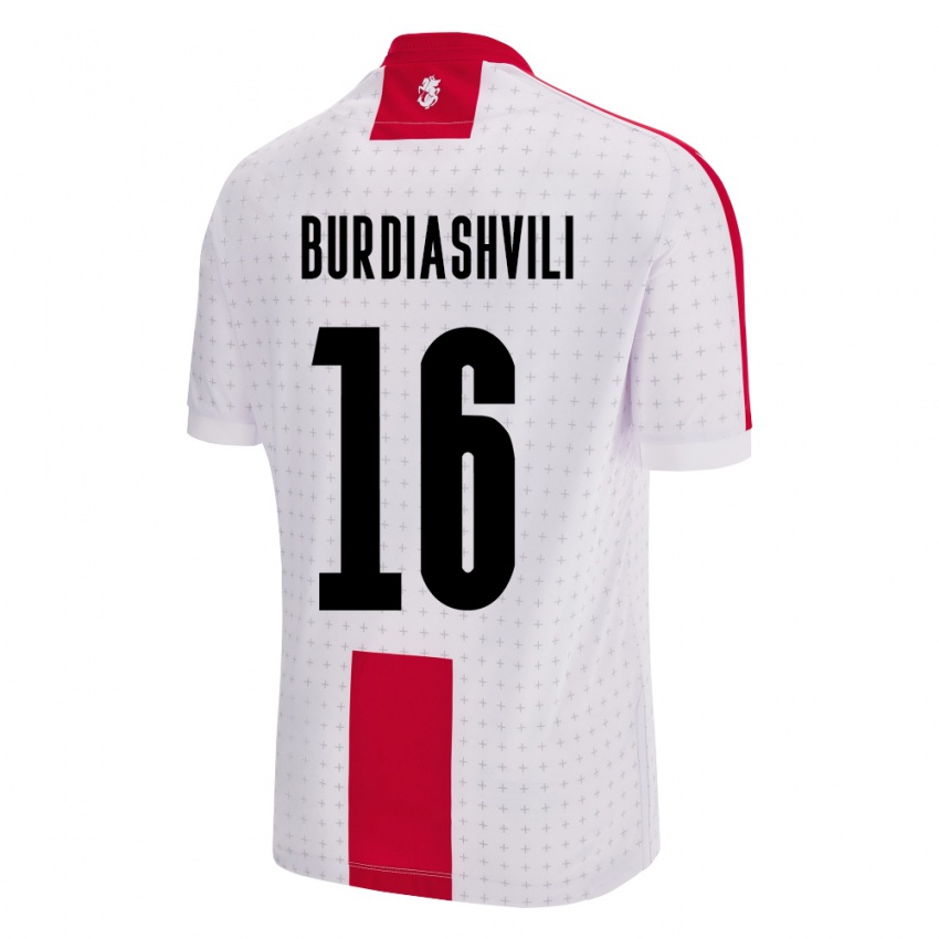 Criança Camisola Geórgia Beka Burdiashvili #16 Branco Principal 24-26 Camisa Brasil