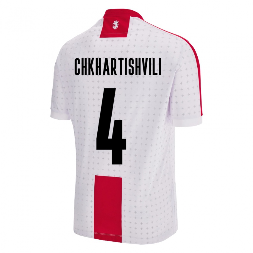 Criança Camisola Geórgia Nino Chkhartishvili #4 Branco Principal 24-26 Camisa Brasil