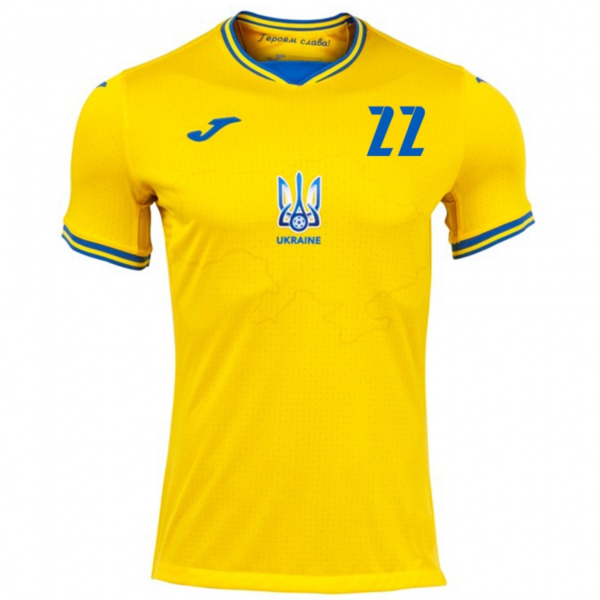 Criança Camisola Ucrânia Viktor Tsukanov #22 Amarelo Principal 24-26 Camisa Brasil