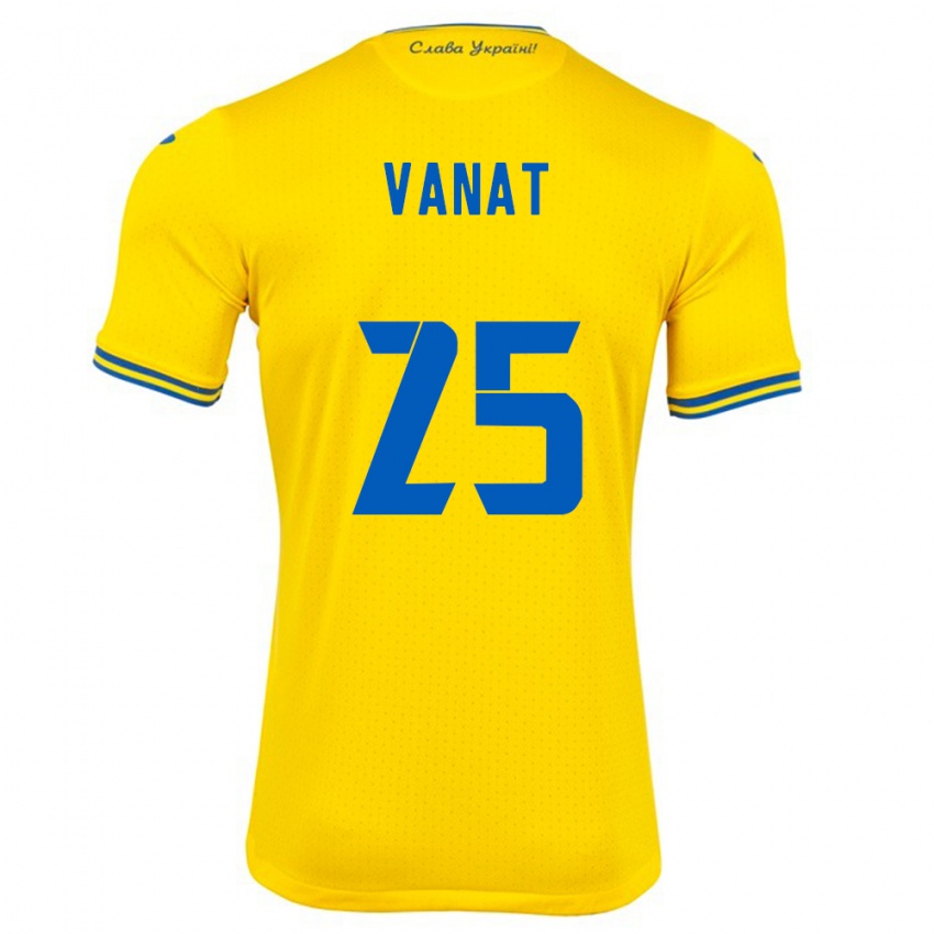 Criança Camisola Ucrânia Vladyslav Vanat #25 Amarelo Principal 24-26 Camisa Brasil