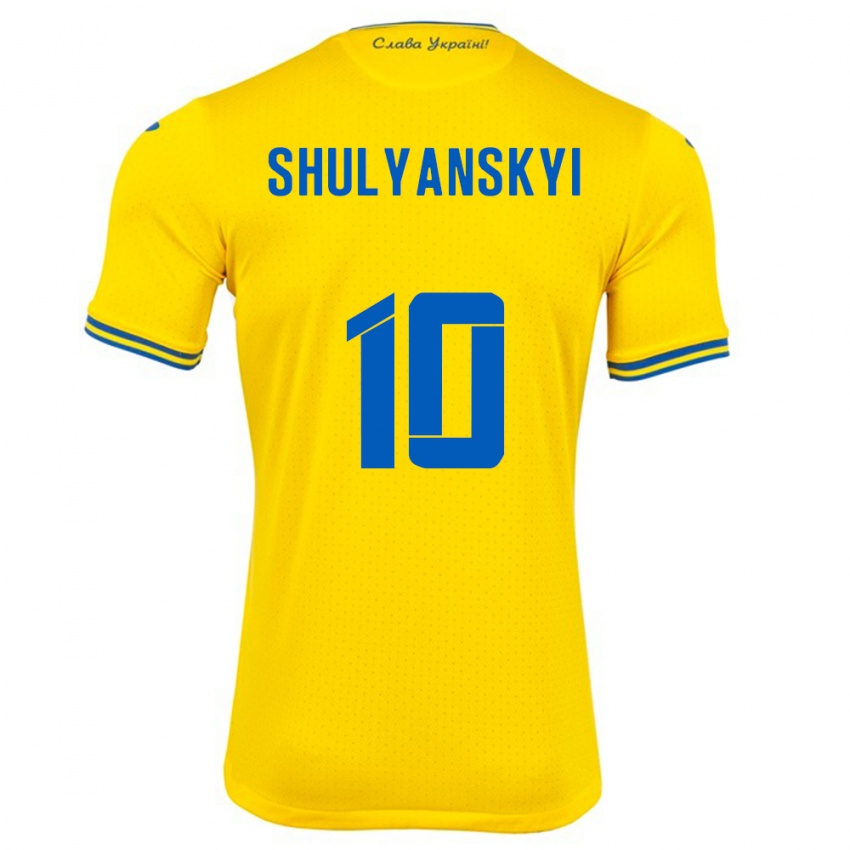 Criança Camisola Ucrânia Artem Shulyanskyi #10 Amarelo Principal 24-26 Camisa Brasil