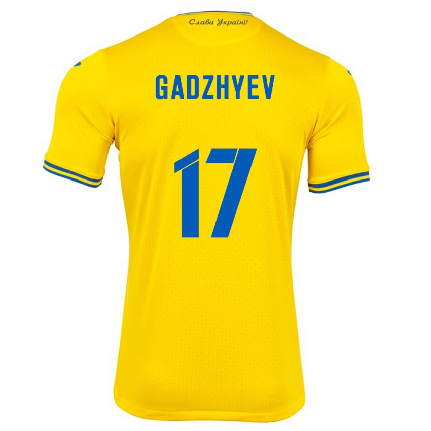 Criança Camisola Ucrânia Ramik Gadzhyev #17 Amarelo Principal 24-26 Camisa Brasil