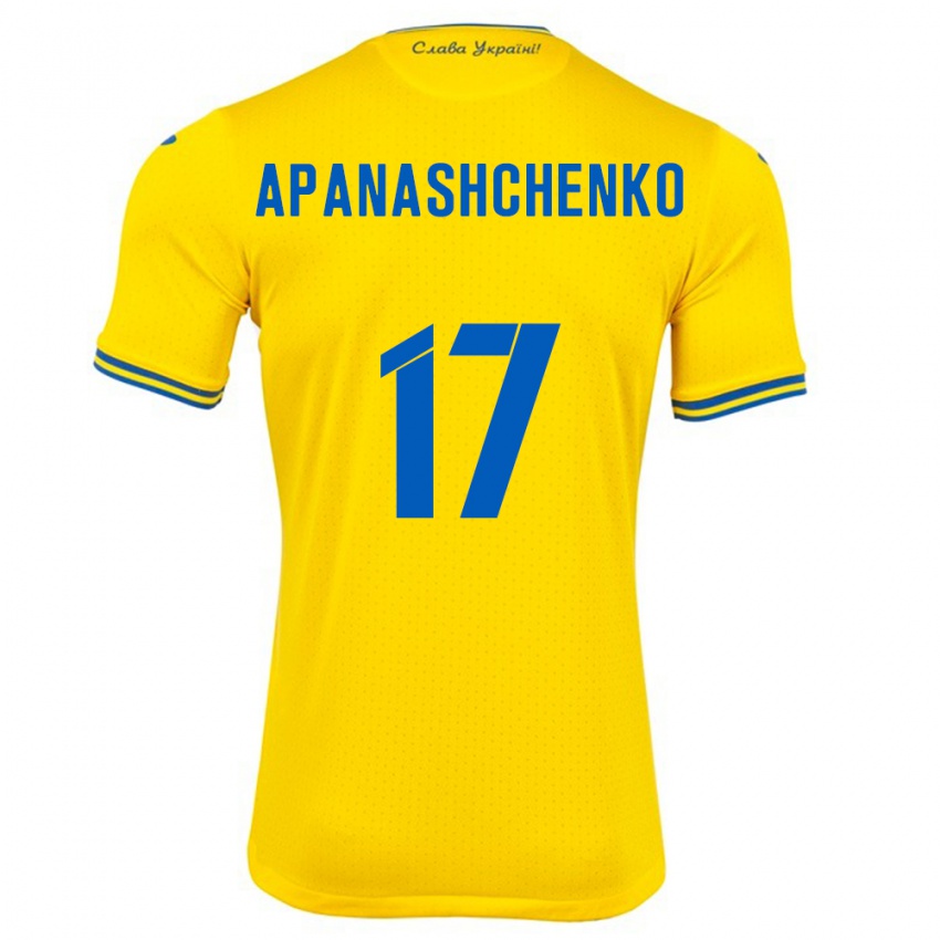 Criança Camisola Ucrânia Daryna Apanashchenko #17 Amarelo Principal 24-26 Camisa Brasil