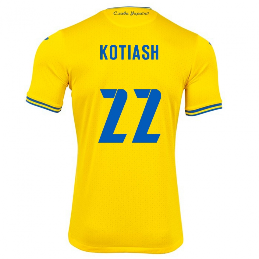 Criança Camisola Ucrânia Iryna Kotiash #22 Amarelo Principal 24-26 Camisa Brasil