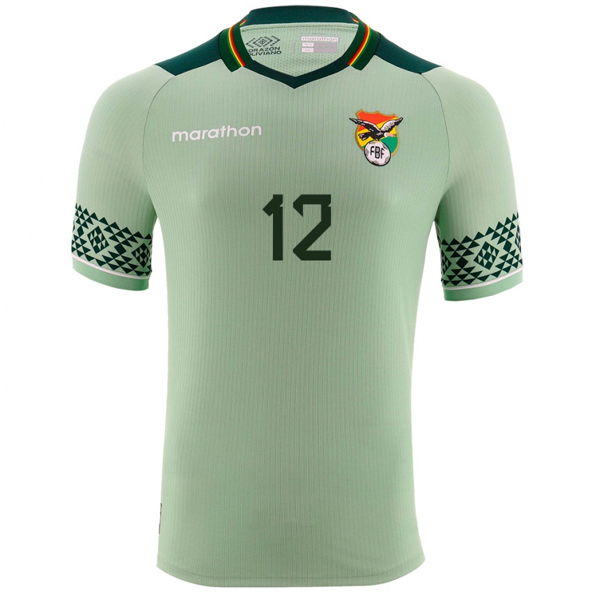 Criança Camisola Bolívia Fabián Pereira #12 Luz Verde Principal 24-26 Camisa Brasil