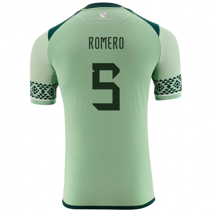 Criança Camisola Bolívia César Romero #5 Luz Verde Principal 24-26 Camisa Brasil