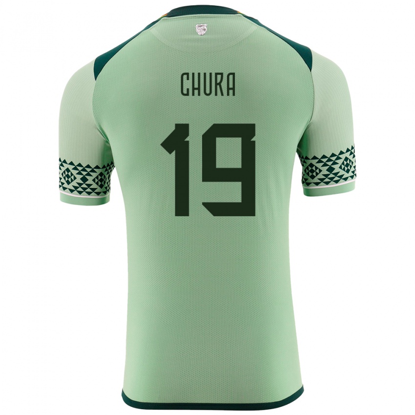 Criança Camisola Bolívia Jeyson Chura #19 Luz Verde Principal 24-26 Camisa Brasil