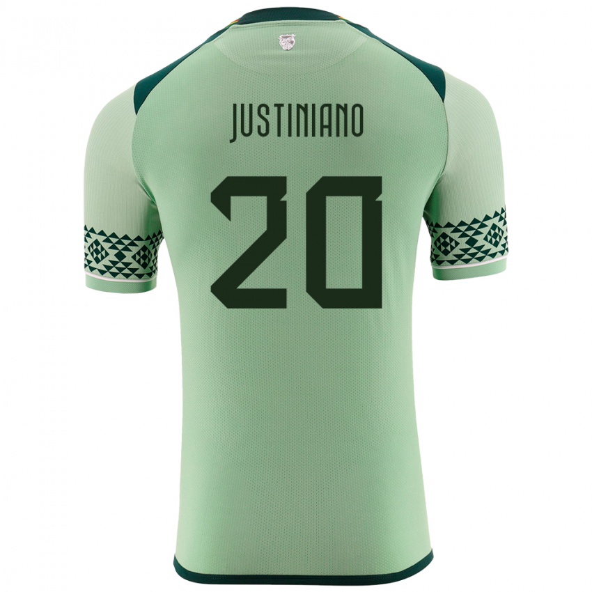 Criança Camisola Bolívia Leonardo Justiniano #20 Luz Verde Principal 24-26 Camisa Brasil