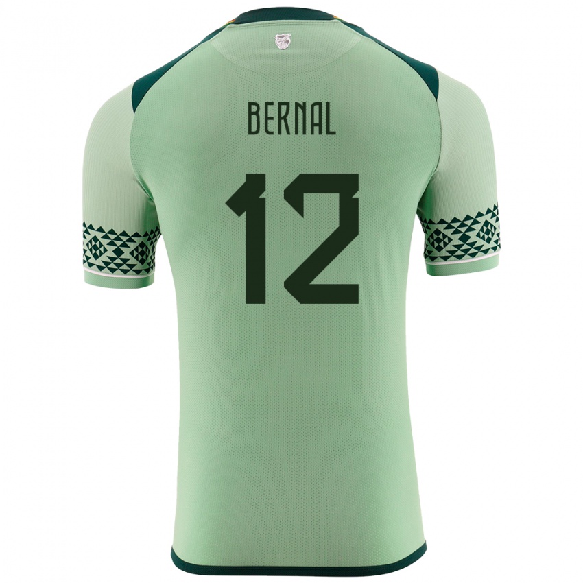 Criança Camisola Bolívia Joel Bernal #12 Luz Verde Principal 24-26 Camisa Brasil