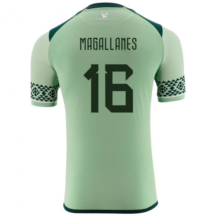 Criança Camisola Bolívia Juan Magallanes #16 Luz Verde Principal 24-26 Camisa Brasil