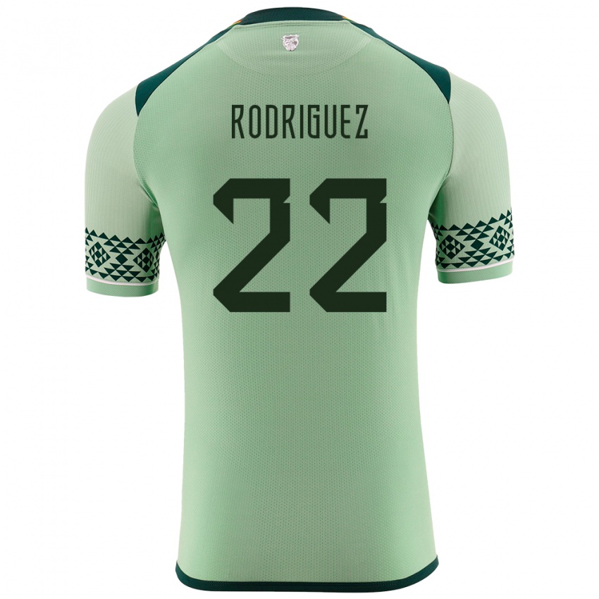 Criança Camisola Bolívia Carlitos Rodriguez #22 Luz Verde Principal 24-26 Camisa Brasil