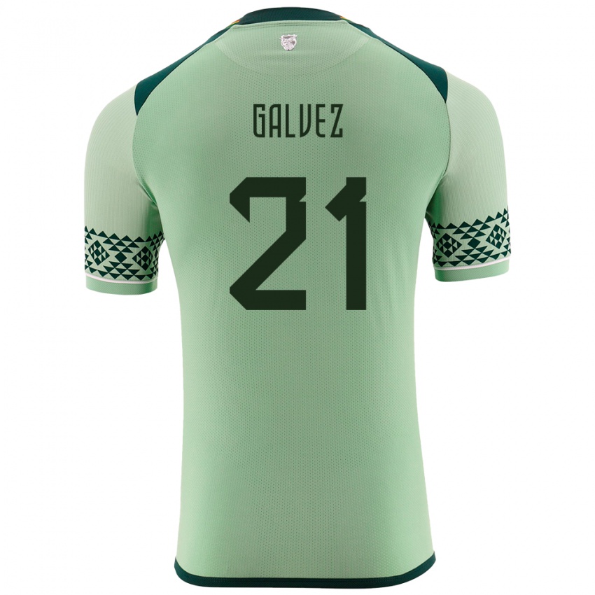 Criança Camisola Bolívia Vladimir Galvez #21 Luz Verde Principal 24-26 Camisa Brasil