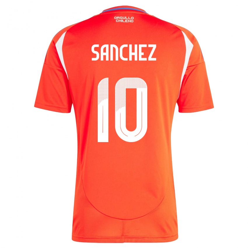 Criança Camisola Chile Alexis Sánchez #10 Vermelho Principal 24-26 Camisa Brasil