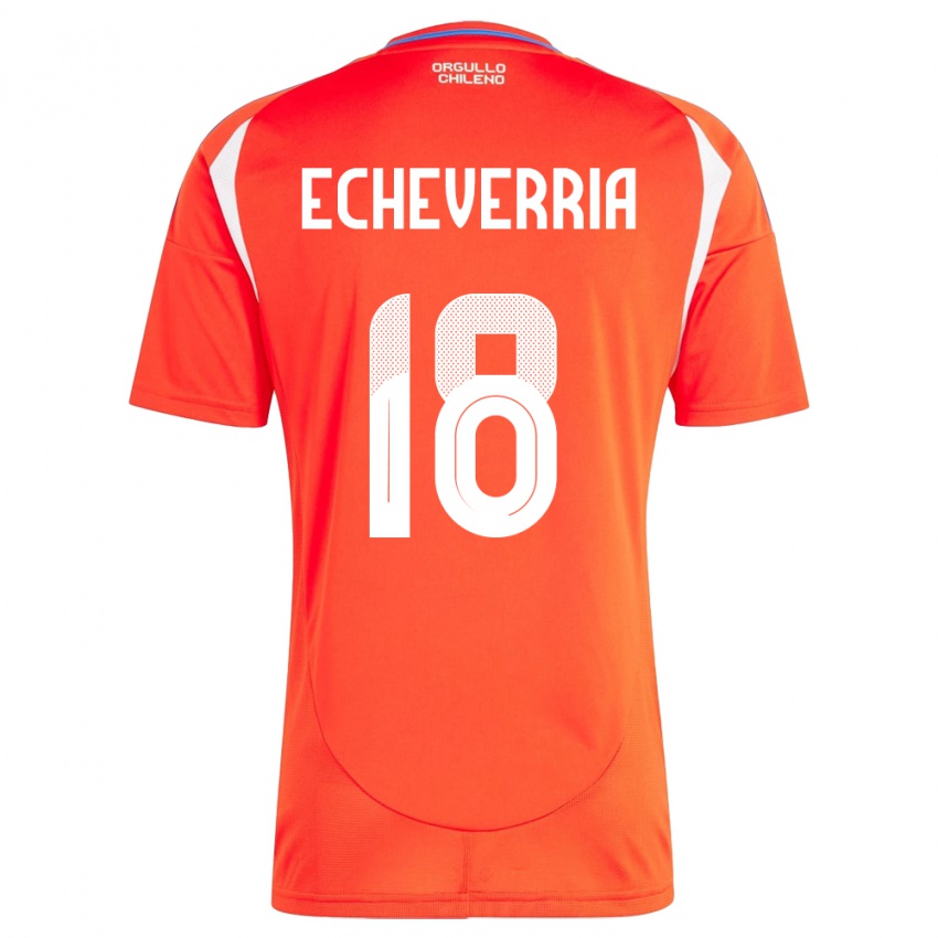 Criança Camisola Chile Rodrigo Echeverría #18 Vermelho Principal 24-26 Camisa Brasil