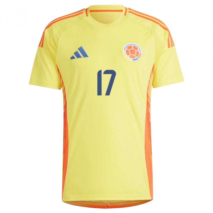 Criança Camisola Colômbia Johan Mojica #17 Amarelo Principal 24-26 Camisa Brasil